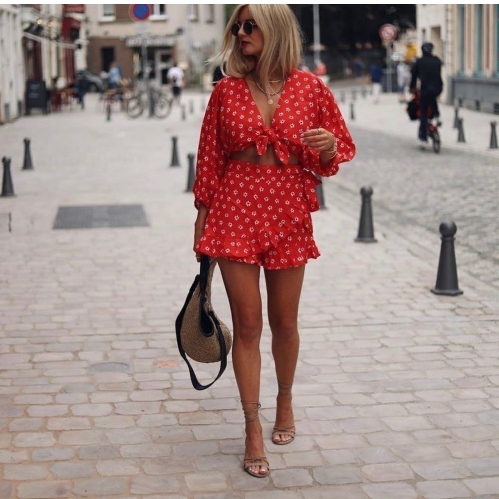 Zara Red Floral set